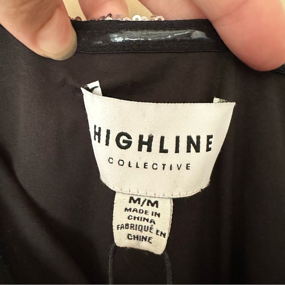 Highline Collective Womens M Cocktail Dress One Shoulder Long Sleeve Mini Silver - Picture 9 of 9